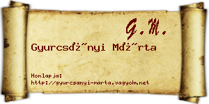 Gyurcsányi Márta névjegykártya