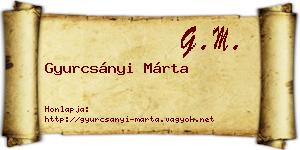 Gyurcsányi Márta névjegykártya