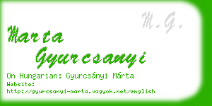 marta gyurcsanyi business card
