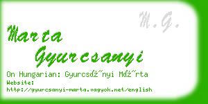 marta gyurcsanyi business card